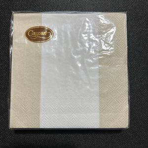 Caspari Paper napkins 20 Triple Ply 25cmx25cm Bandol Stripe Natural